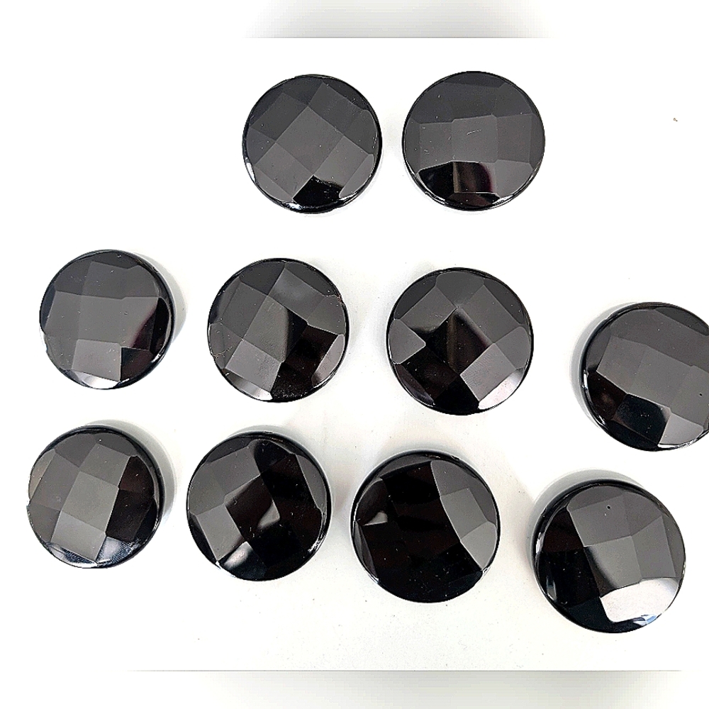 Large Black Faceted Onyx Coins